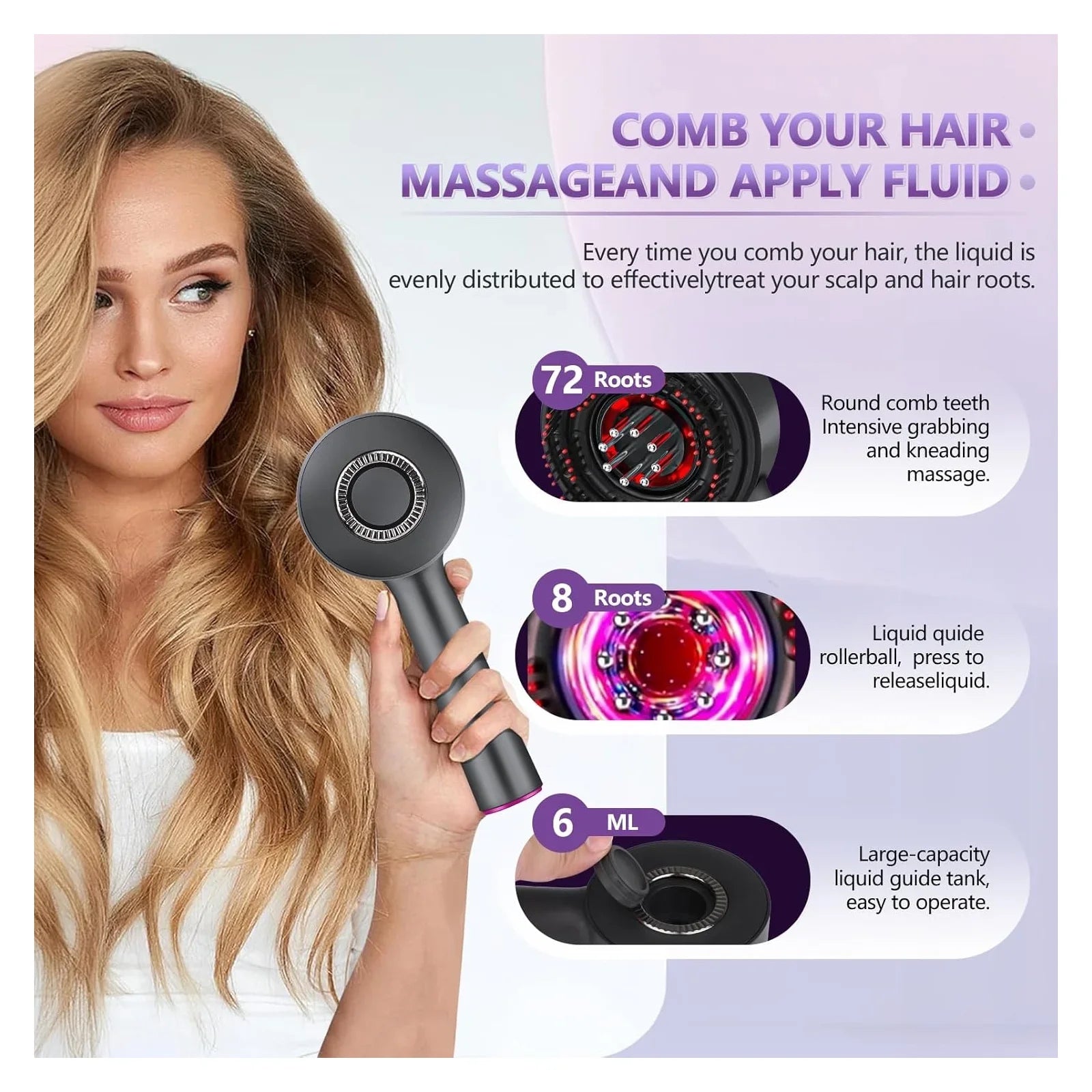 Red Multi-Function Electric Scalp Massage Comb for Hair,3 in 1Electric Scalp Massager and Hair Oil Applicator,Electric Scalp Massager Brush,Ipx7 Waterproof Scalp Oil Applicator