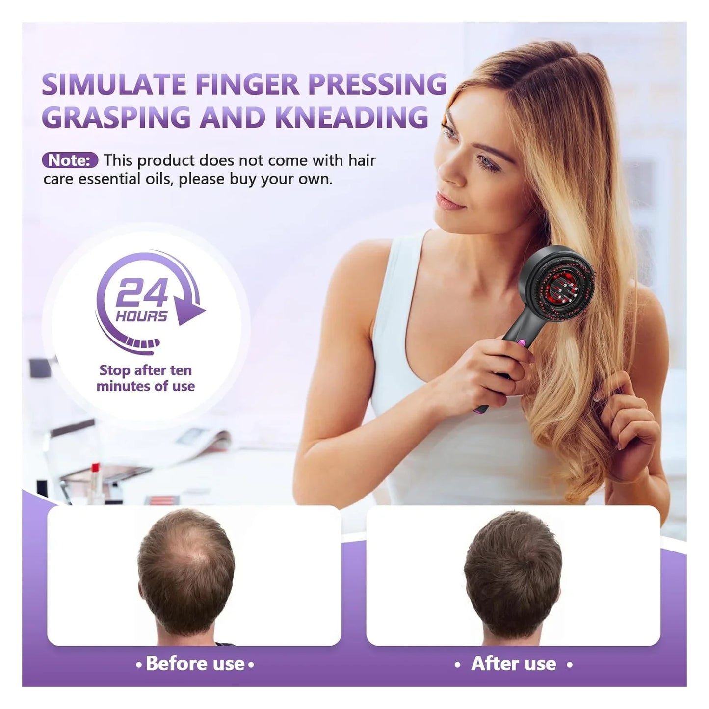 Red Multi-Function Electric Scalp Massage Comb for Hair,3 in 1Electric Scalp Massager and Hair Oil Applicator,Electric Scalp Massager Brush,Ipx7 Waterproof Scalp Oil Applicator